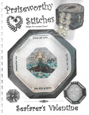 Praiseworthy Stitches Seafarer's valentine cross stitch sewing box pattern