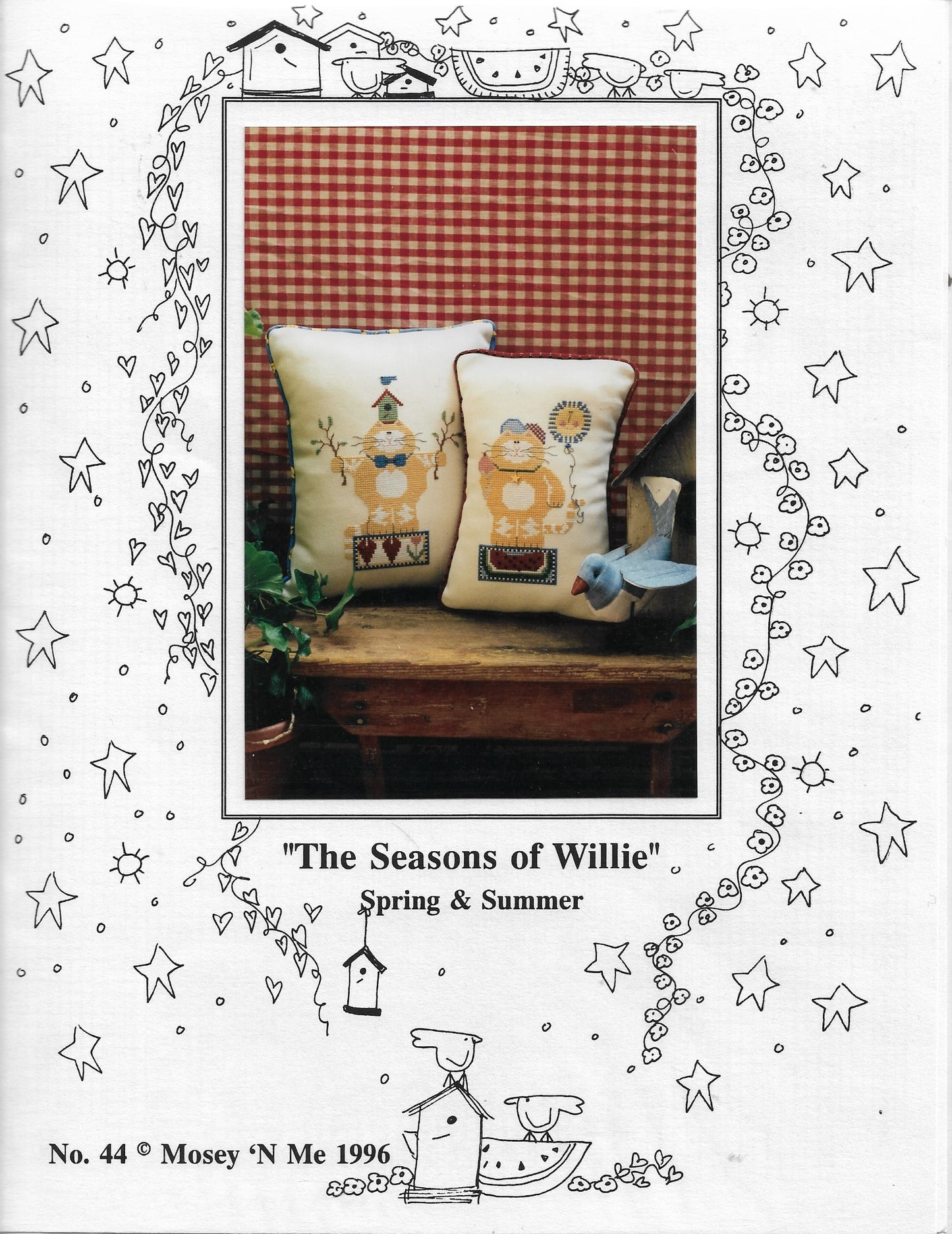 Mosey 'N Me The Seasons of Willie - Spring & Summer cross stitch pillow pattern