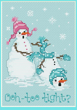 Sue Hillis Oh too tight snowman christmas cross stitch pattern