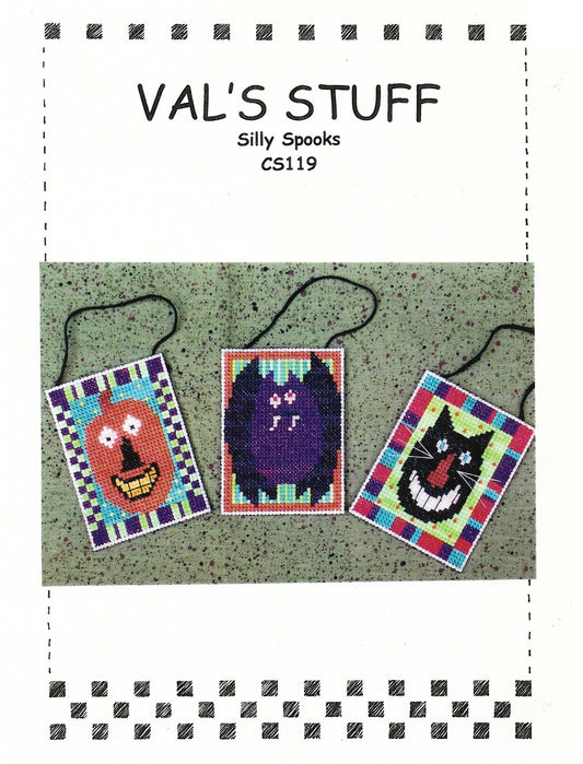 Val's Stuff Silly Spooks halloween ornaments cross stitch pattern