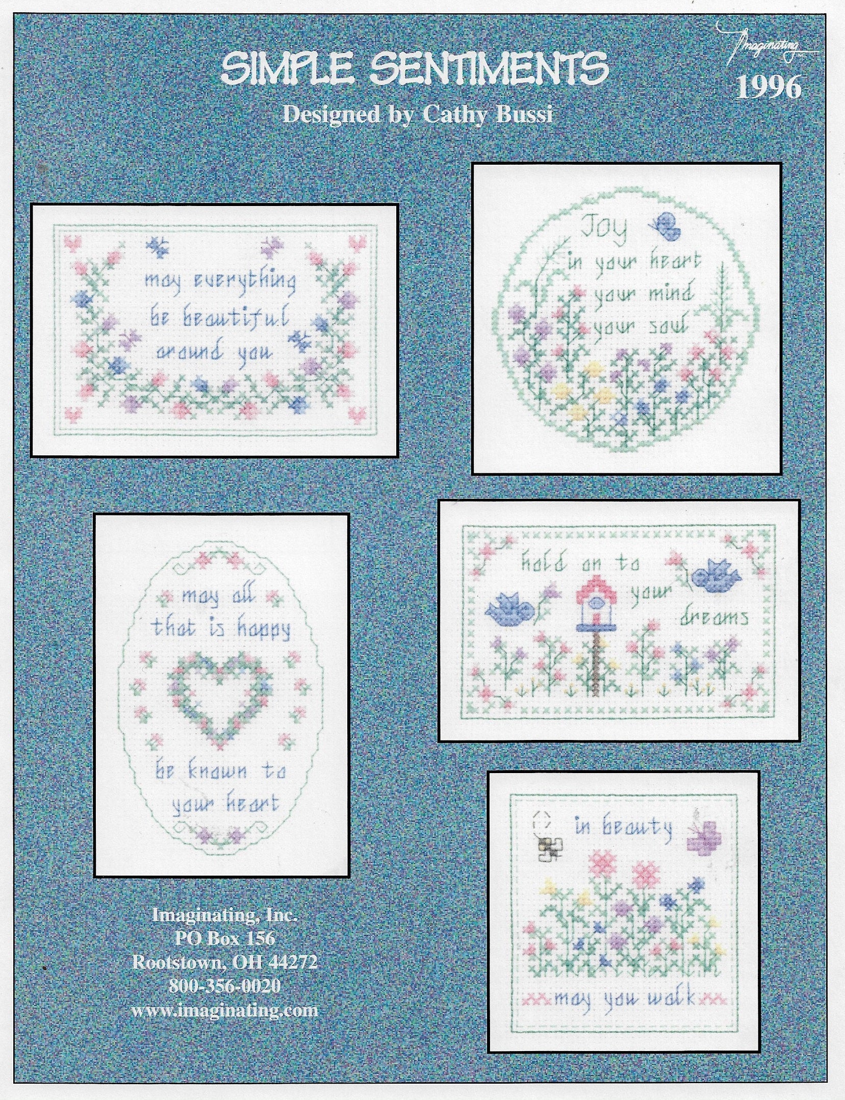 Imaginating Simple Sentiments cross stitch pattern