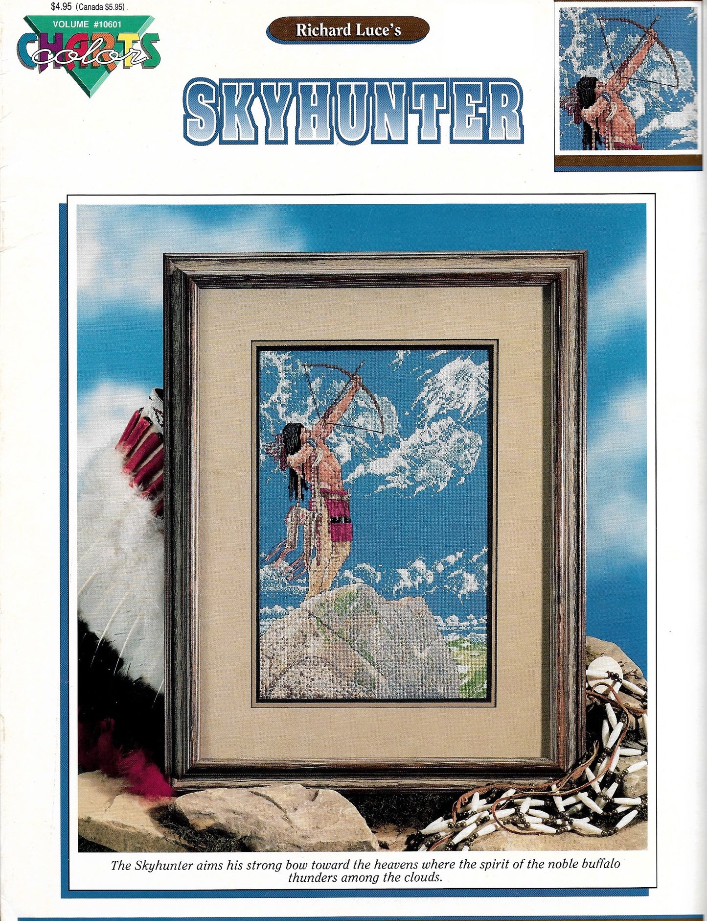 Color charts Skyhunter native american 10601 cross stitch pattern