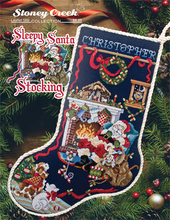 Stoney Creek Sleepy Santa Stocking LFT589 cross stitch patern