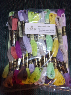 This floss pack contains all the DMC floss required to stitch Nora Corbett's "Thistle NC-247"