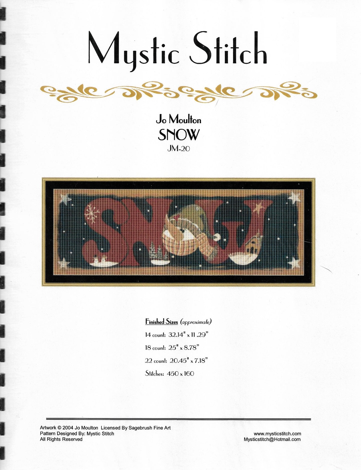 Mystic Stitch Snow winter cross stitch pattern