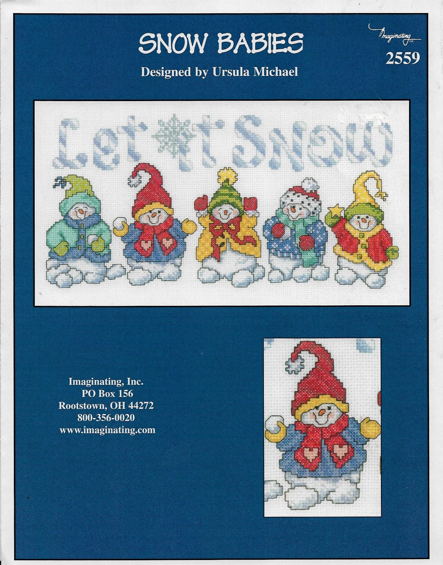 Imaginating Snow Babies 2559 snowmen christmas cross stitch pattern