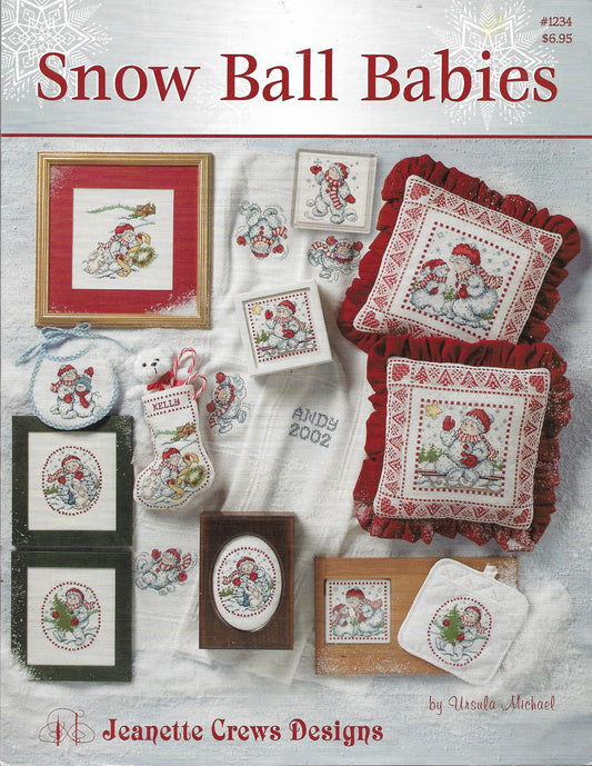Jeanette Crews Snow Ball Babies 1234 snowman cross stitch pattern