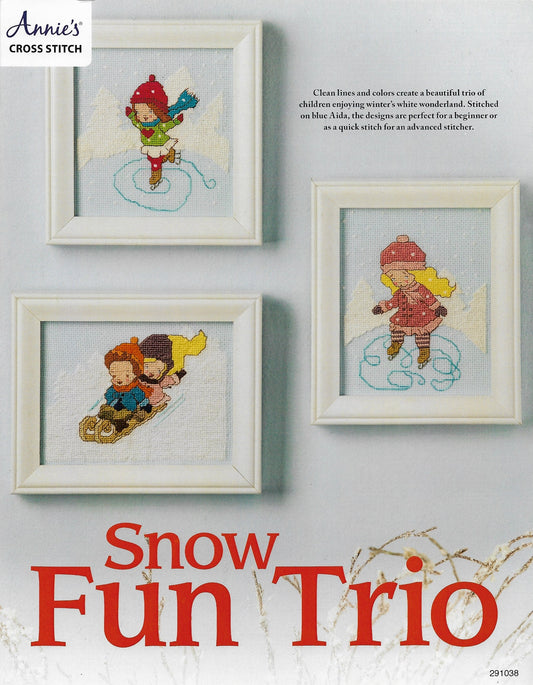 Annie's Cross Stitch Snow Fun Trio 291038 winter cross stitch pattern