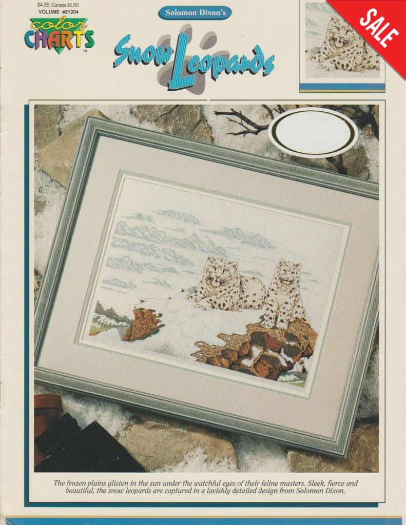 Color Charts Snow Leopards 21204 cross stitch pattern