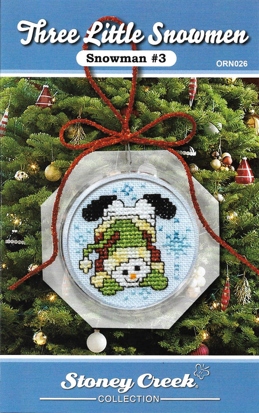 Stoney Creek Snowman #3 Three Little Snowmen christmas ornament cross stitch pattern