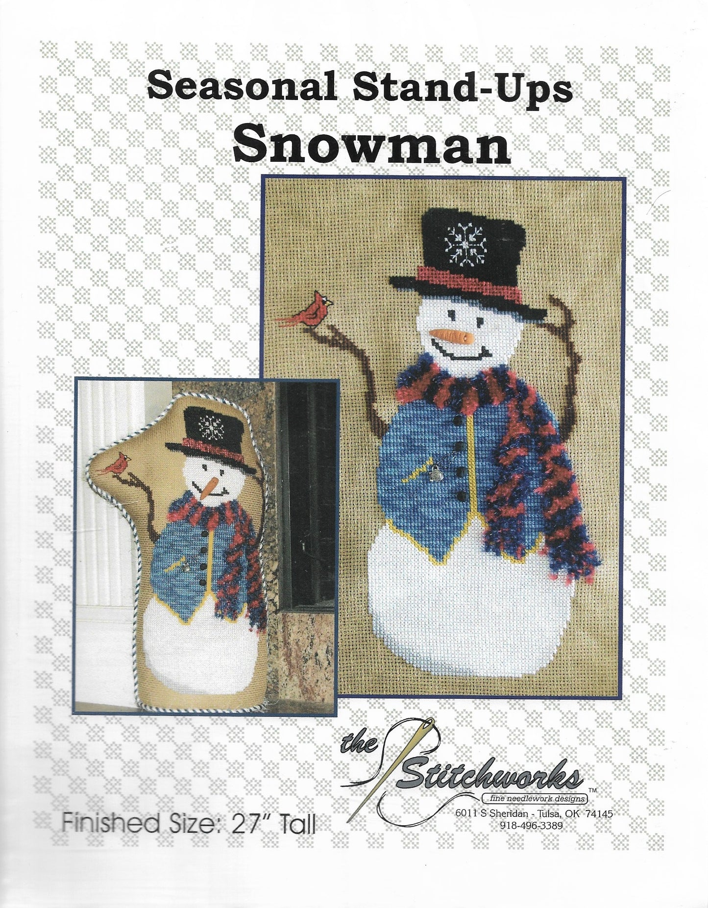 Stitchworks Snowman Stand-up christmas cross stitch pattern