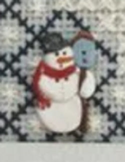Snowman with Birdhouse Buttons