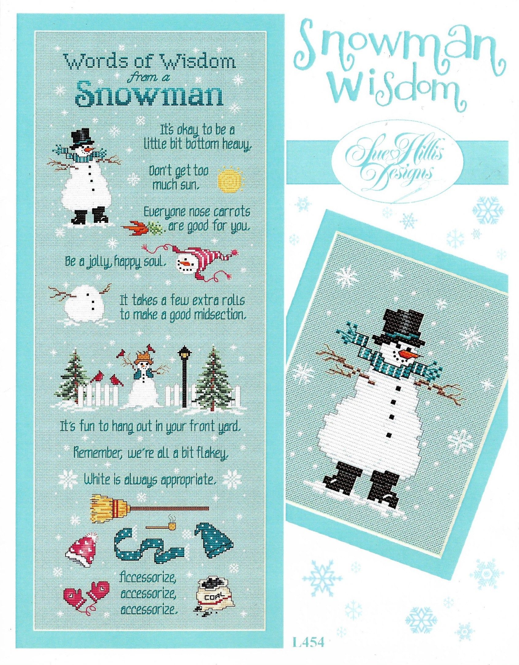 Sue Hillis Snowman Wisdom L454 Christmas cross stitch pattern