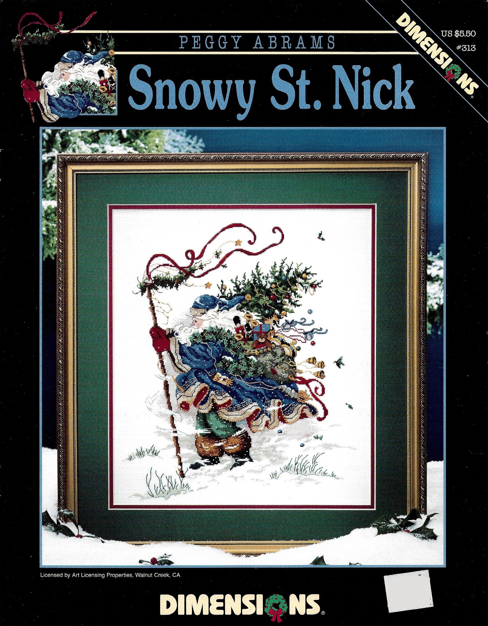 Dimensions Snowy St. Nick christmas santa cross stitch pattern