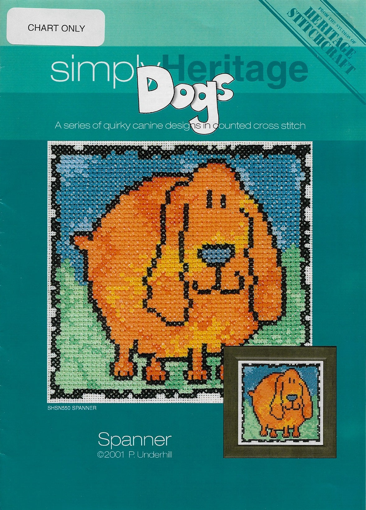 Heritage Stitchcraft Spanner dog cross stitch pattern