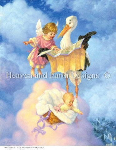Heaven and Earth Designs Special Delivery Scott Gustafson cross stitch pattern