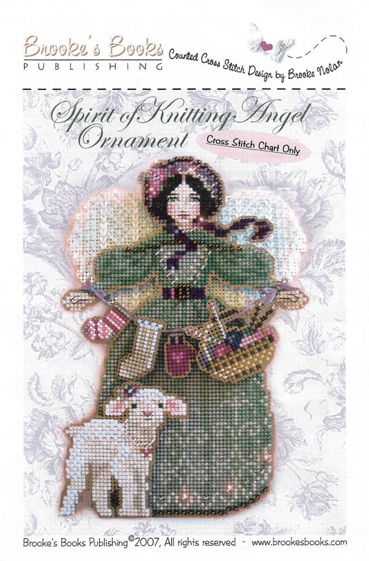 Brooke's Books Spirit of Knitting Angel ornament cross stitch pattern