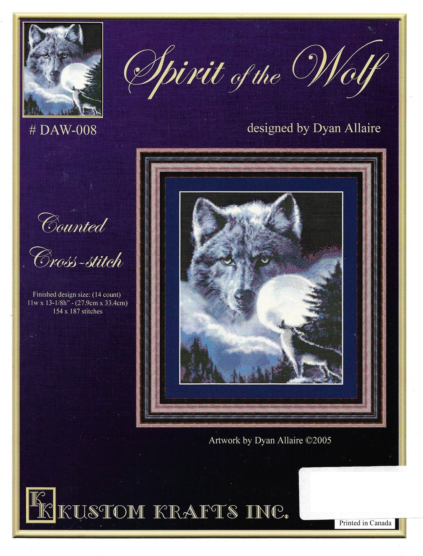 Kustom Krafts Spirit of Wolff DAW-008 cross stitch pattern