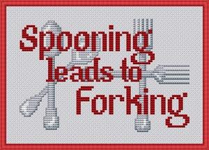 White Willow designs Spooning cross stitch pattern