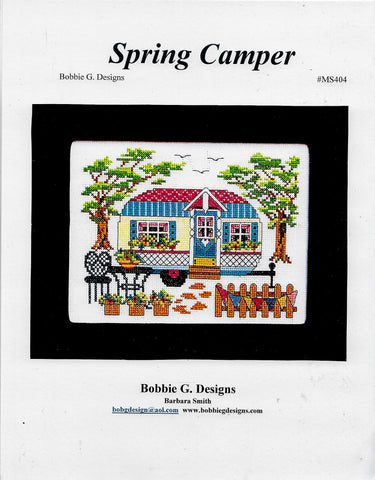 Bobbie G. Spring Camper cross stitch pattern