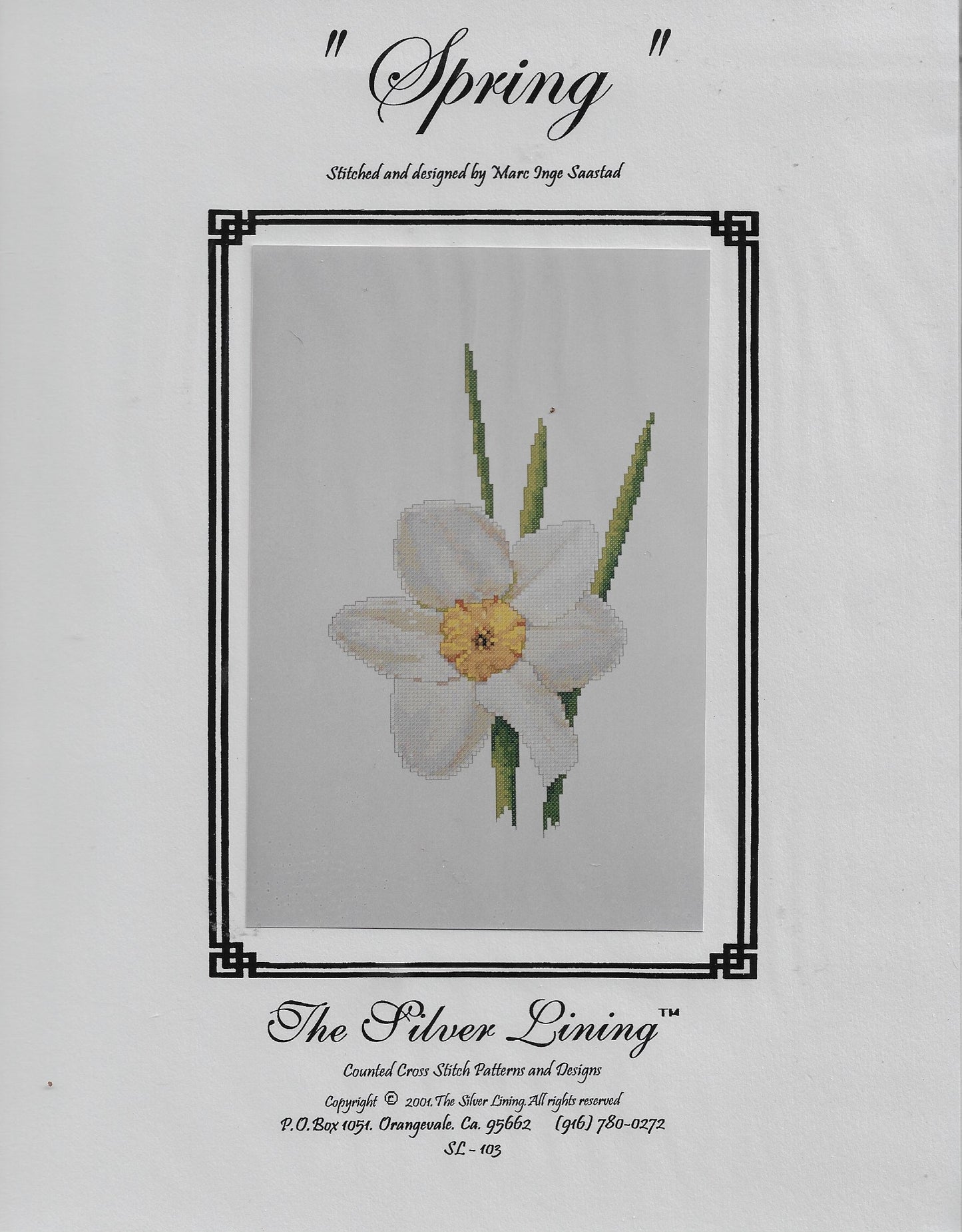 Silver Lining Spring Daffodil cross stitch pattern