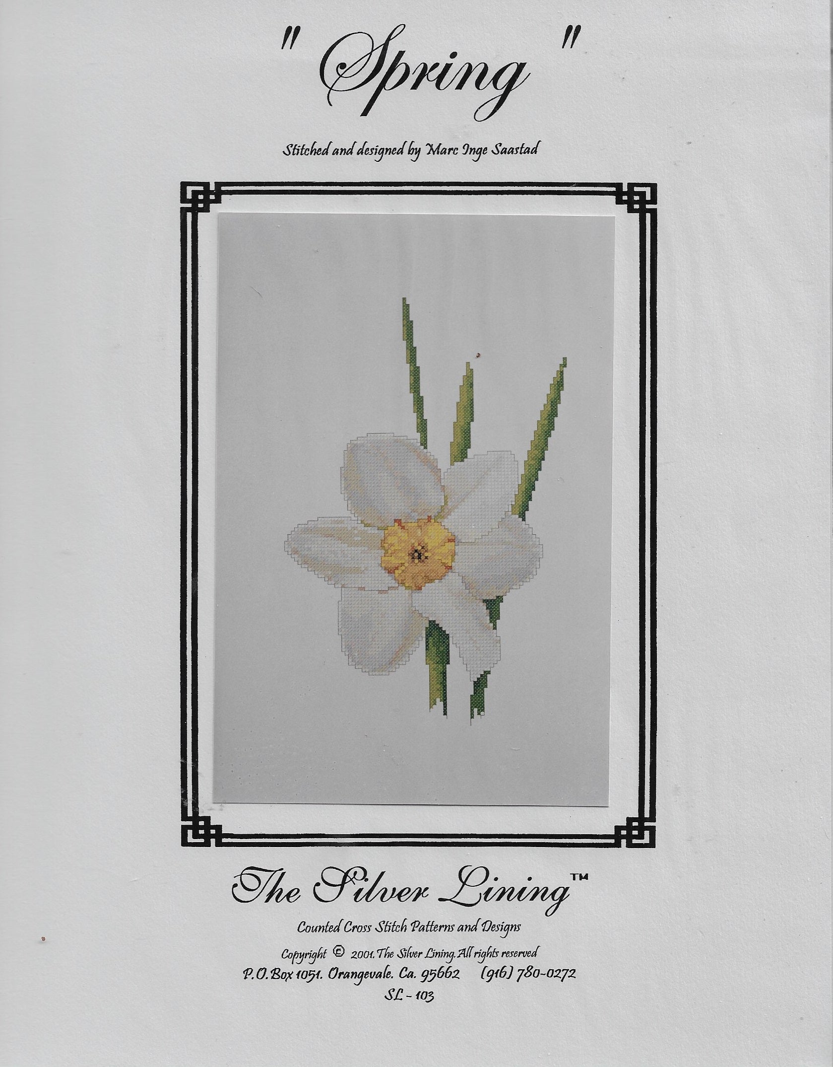 Silver Lining Spring Daffodil cross stitch pattern