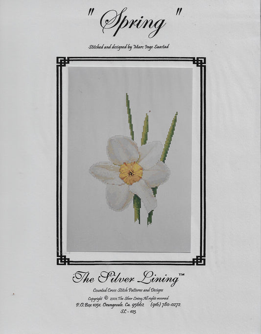 Silver Lining Spring Daffodil cross stitch pattern