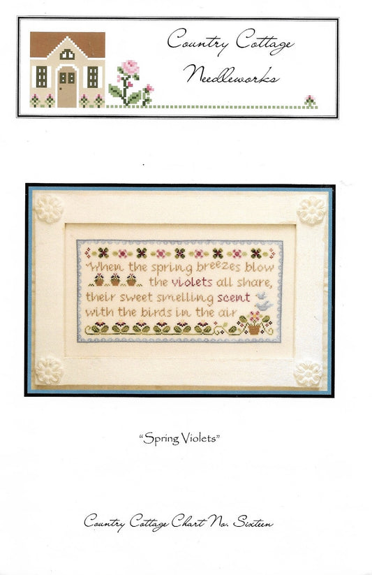 Country Cottage Needleworks  Spring Violets 16 cross stitch pattern