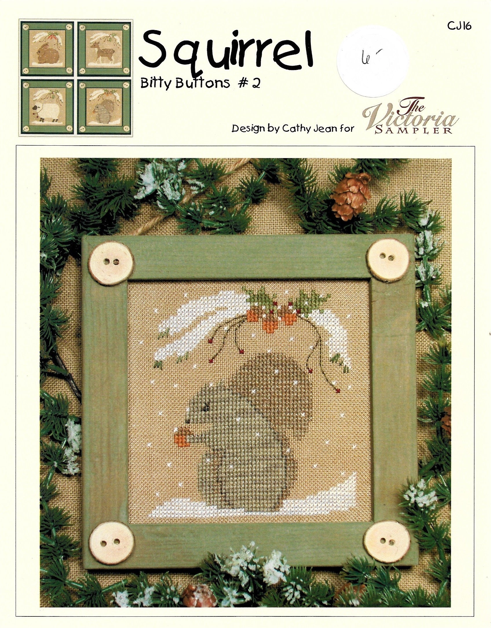 Victoria Sampler Squirrel Bitty Button #2 ceoss stitch pattern