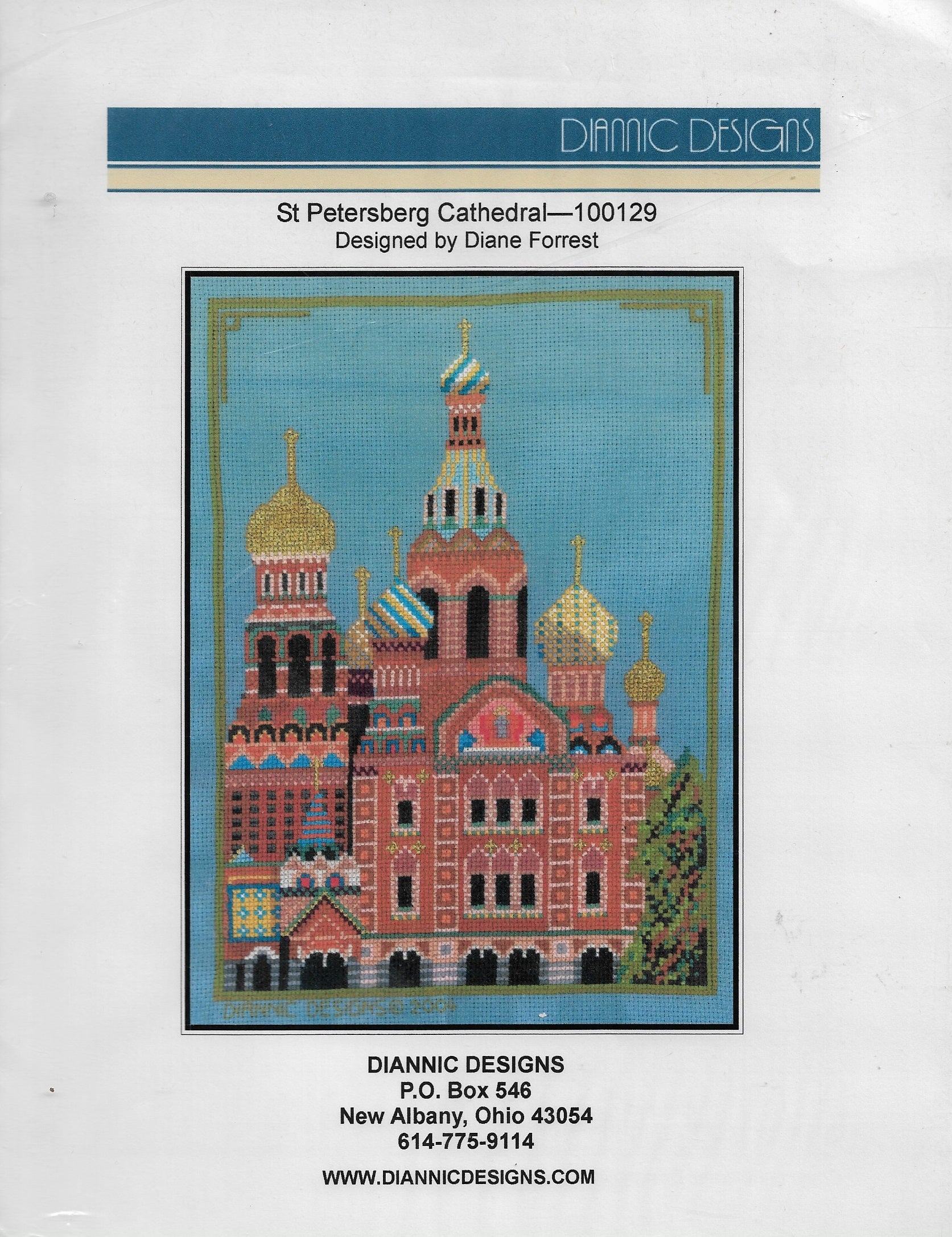 Diannic Designs St. Petersberg Cathedral cross stitch pattern