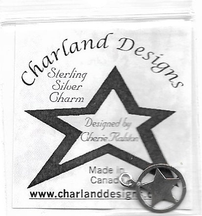 Charland Designs Star in Circle sterling silver charm