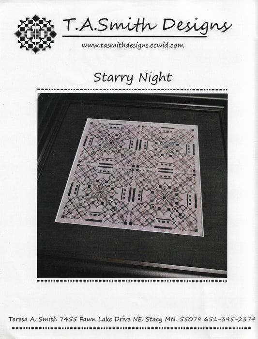 T.A. Smith Starry Night mandala cross stitch pattern