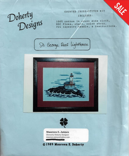 Doherty Designs St. George Reef Lighthouse cross stitch kit