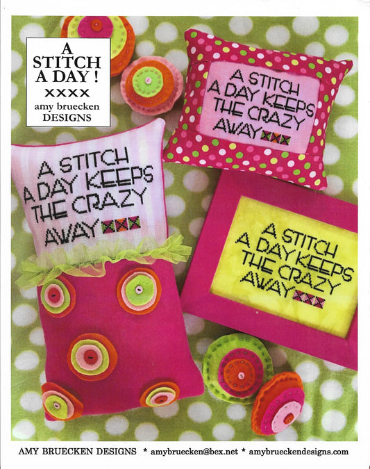 Amy Bruecken Designs A Stitch A Day pillow cross stitch pattern