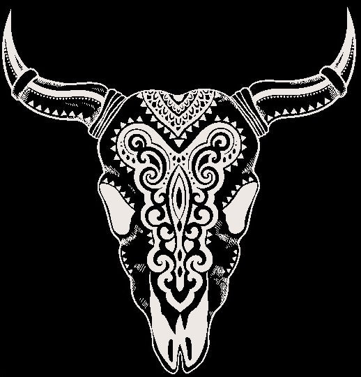 Tribal Buffalo Skull pattern