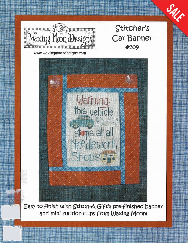 Waxing Moon Stitcher's Car Banner 109 cross stitch pattern