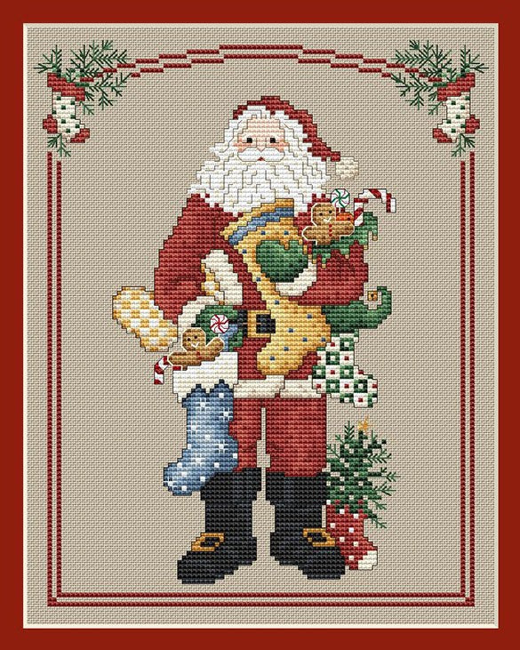 Sue Hillis Stocking Santa L235 Christmas Cross stitch pattern