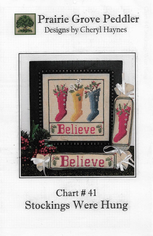 Prairie Grove Peddler Stockings were hung Christmas cross stitch pattern