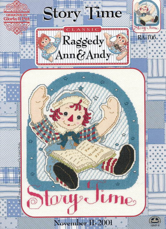 Gloria & Pat Story Time Raggedy Ann & Andy cross stitch pattern