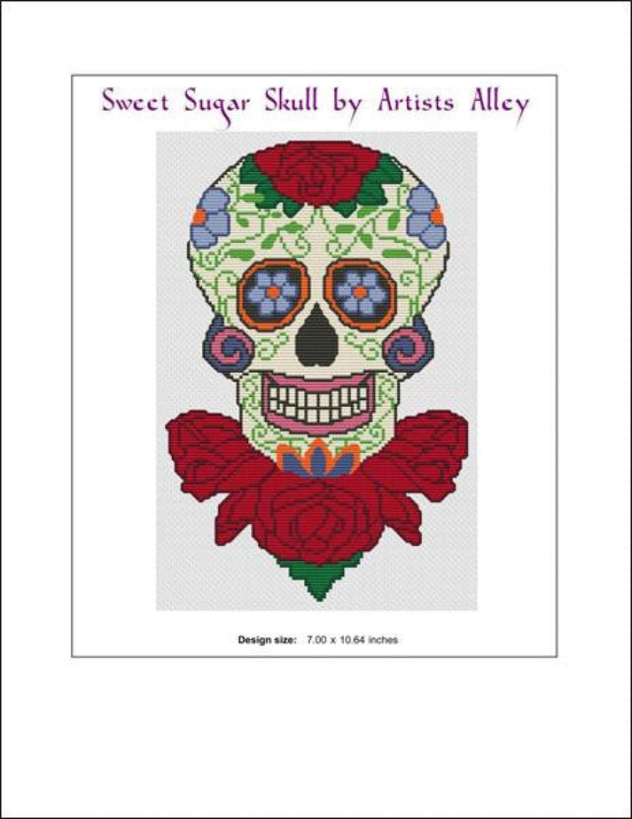 Sweet Sugar Skull on Roses pattern – Sandra's Stitch Stash