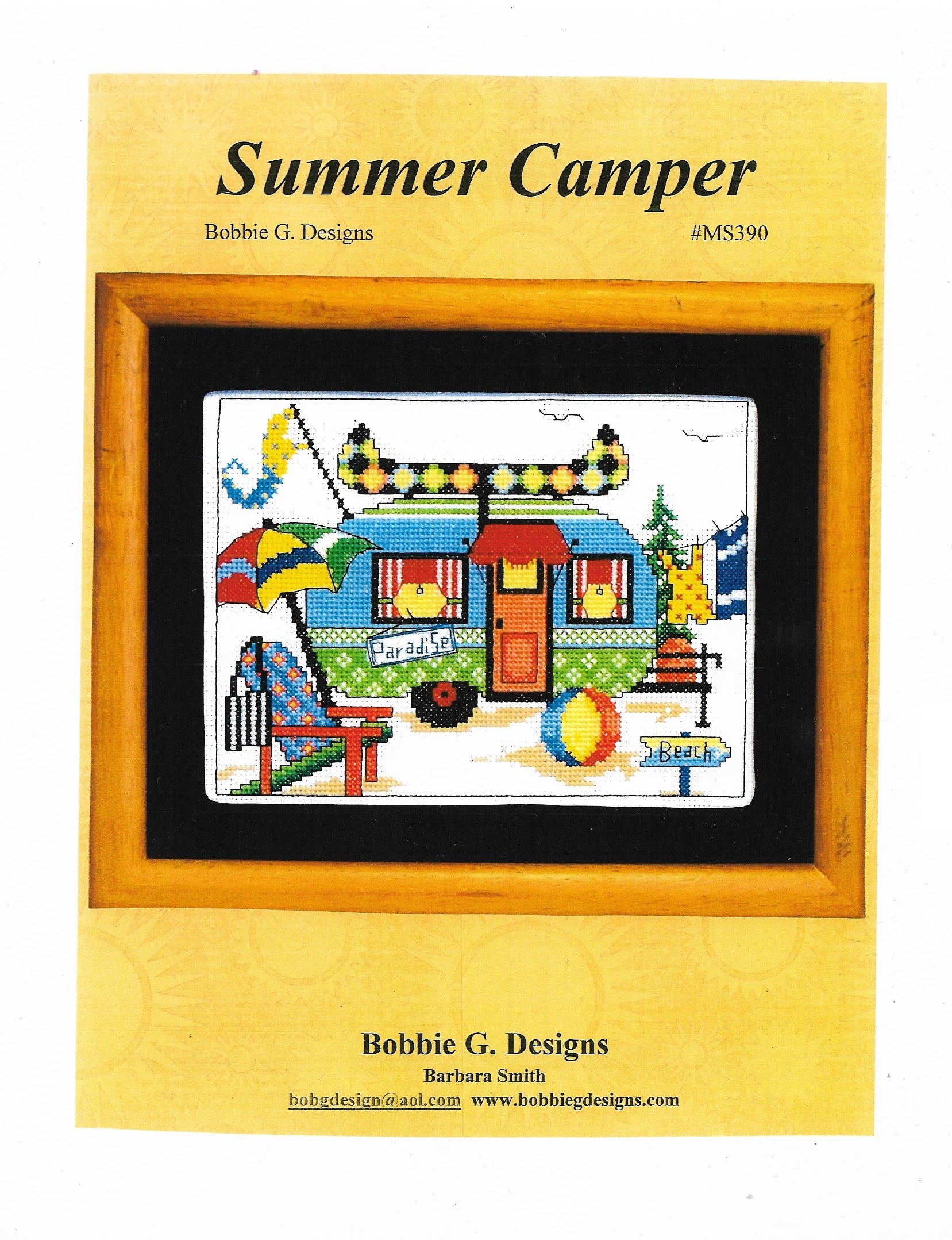 Bobbie G. Summer Camper MS390 camping/RV cross stitch pattern