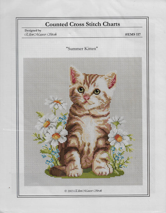 Ellen Maurer-Stroh Summer Kitten cat cross stitch pattern