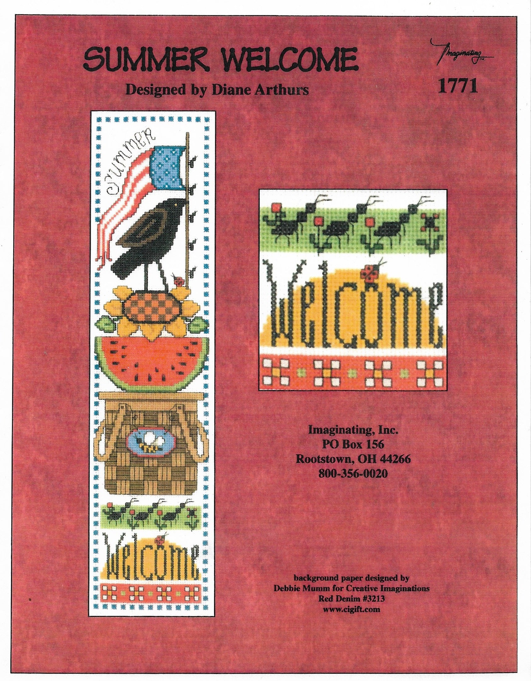 Imaginating Summer Welcome 1771 cross stitch pattern