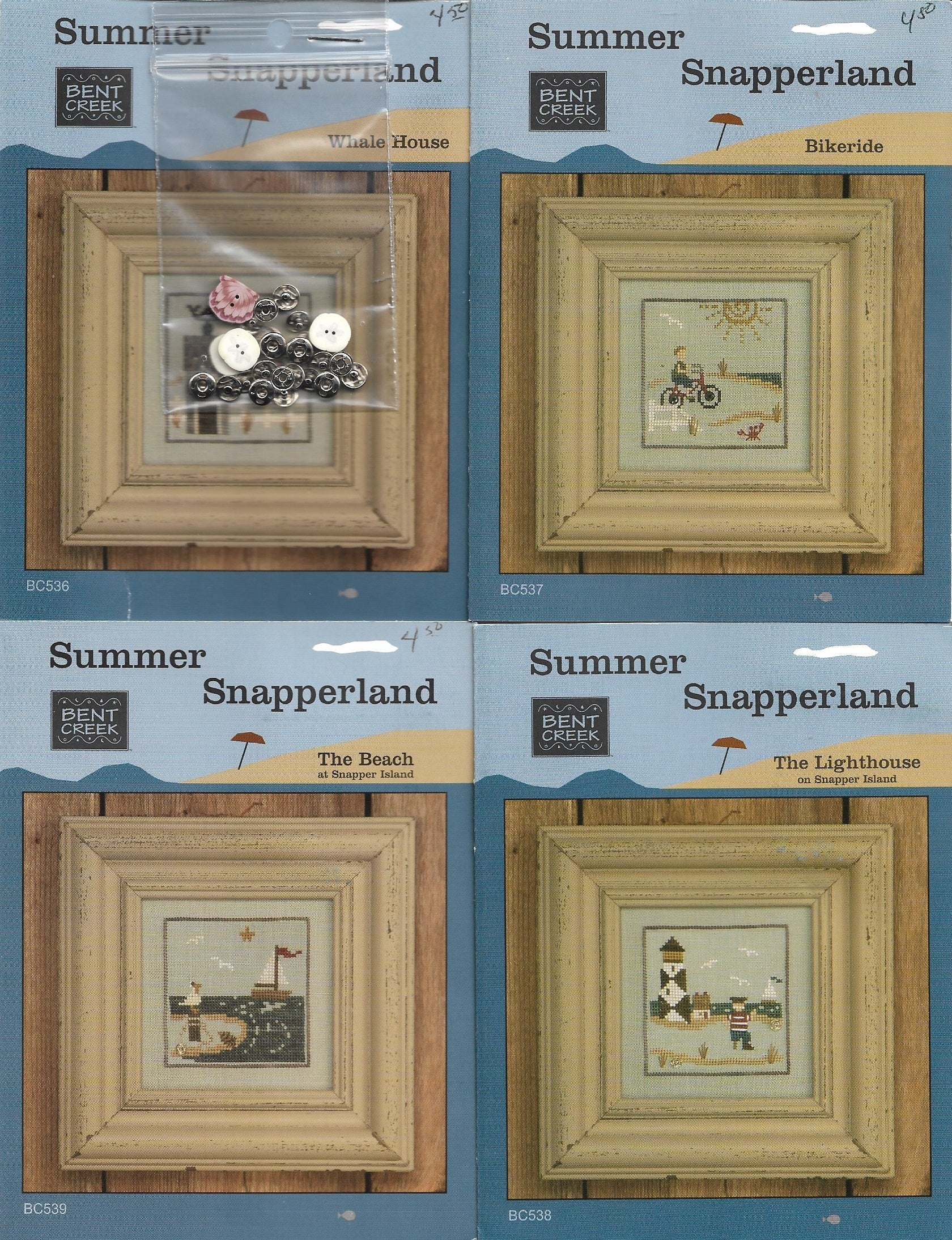 bent Creek Summer Snapperland (Set of 4) cross stitch pattern