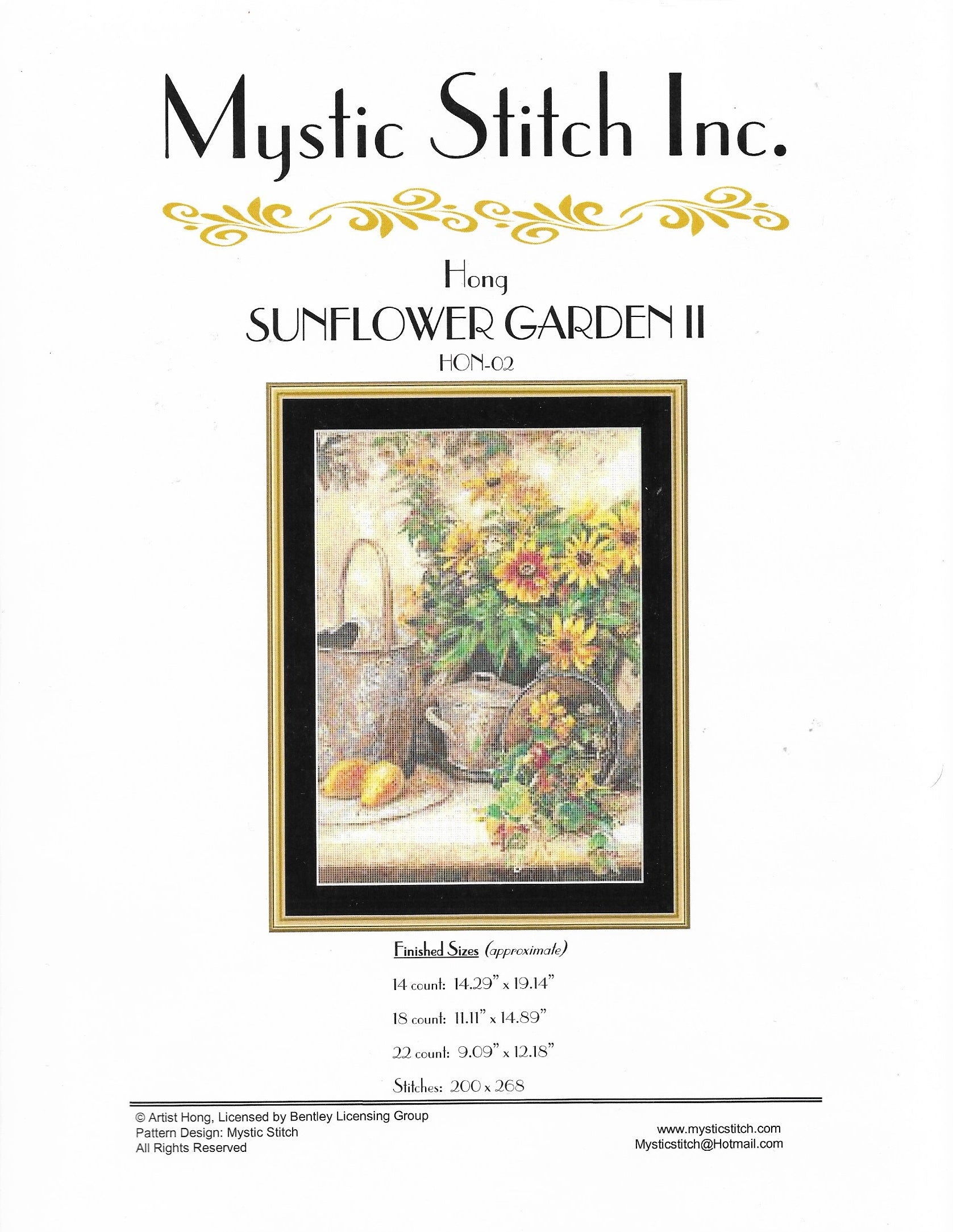 Mystic Stitch Sunflower Garden II cross stitch pattern