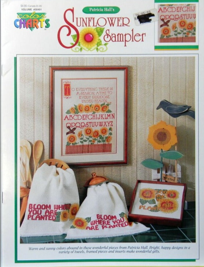 Color Charts Sunflower Sampler 30401 cross stitch pattern