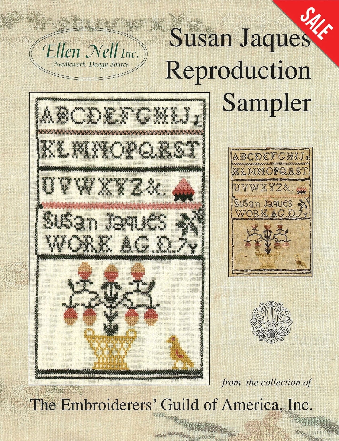 Ellen Nell Inc. Susan Jaques Reproduction Sampler cross stitch sampler pattern