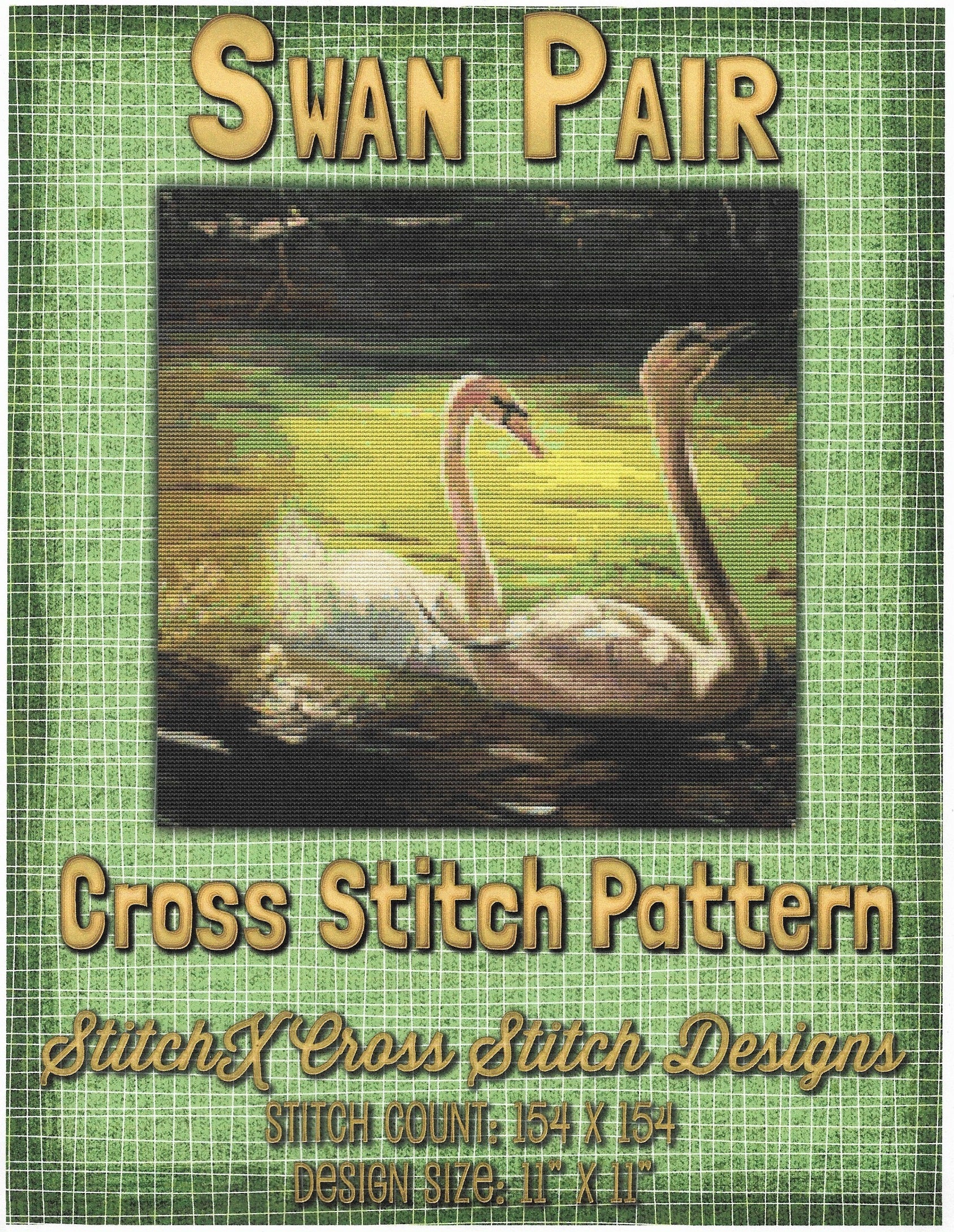 StitchX Swan Pair cross stitch patternStitchX Swan Pair cross stitch pattern