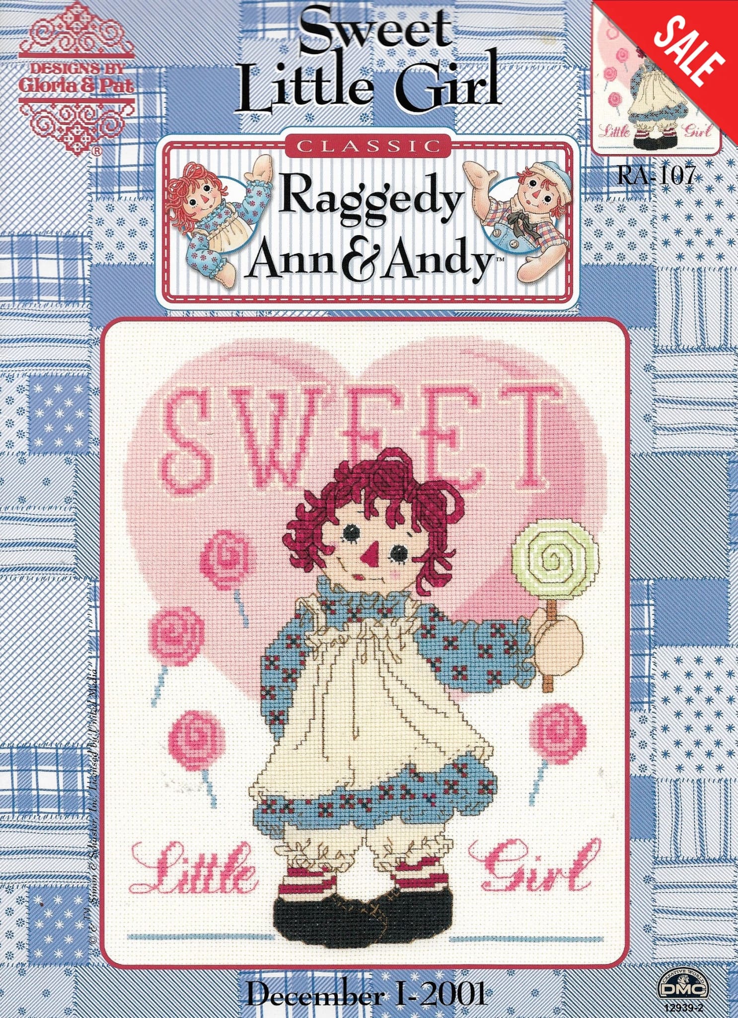 Gloria & Pat Sweet Little Girl Raggedy Ann & Andy cross stitch pattern