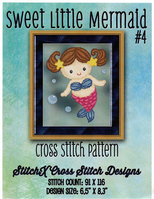 StitchX Sweet Little Mermaid #4 cross stitch pattern